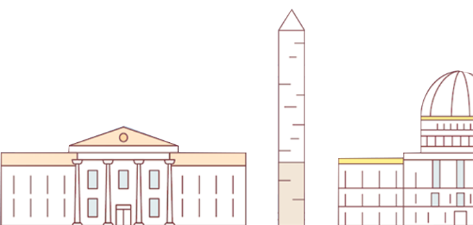 washington DC monuments vector clip art background image
