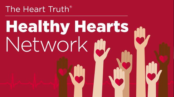 The Heart Truth logo of hands raised with hearts in the palms of the hands.