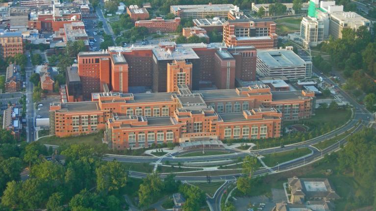 Aerial view of NIH Building 10